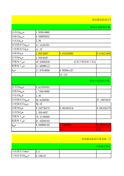 齿轮变位系数计算公式