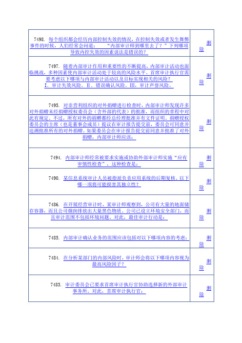 Cia考试容易出错的题目