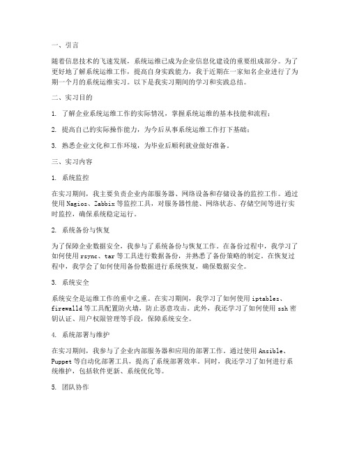 系统运维实习报告