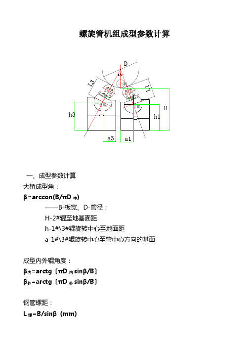 螺旋钢管成型辊参数计算