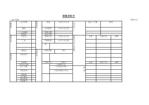 顾客资料卡