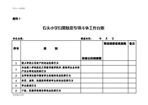 小学扫黑除恶专项斗争工作台账