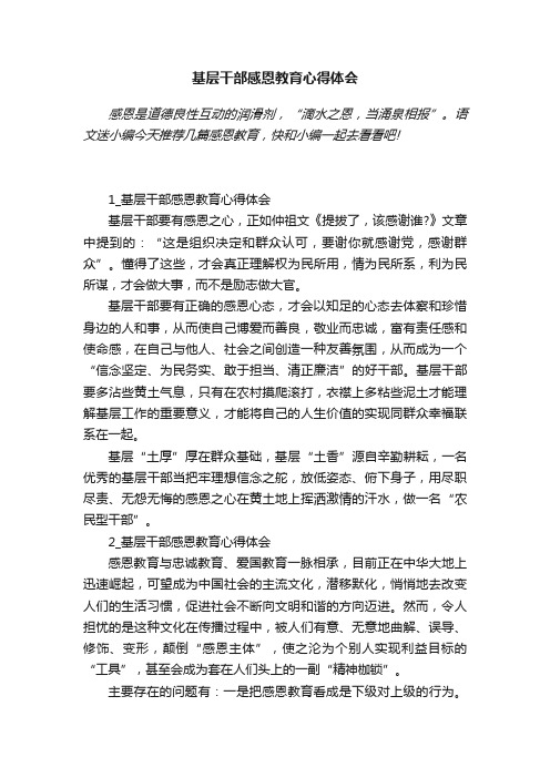 基层干部感恩教育心得体会