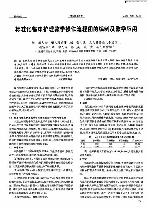 标准化临床护理教学操作流程图的编制及教学应用