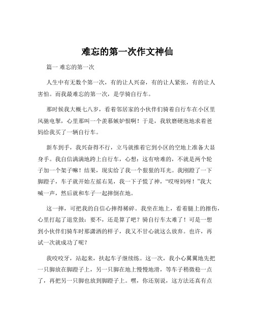 难忘的第一次作文神仙