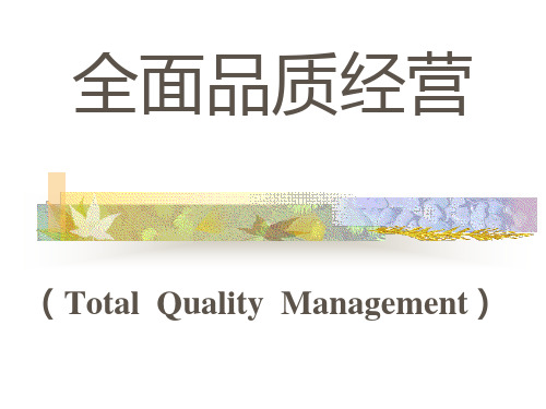 TQM理念与内容