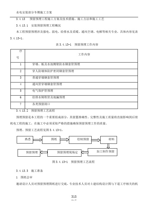 水电安装预留预埋施工方案