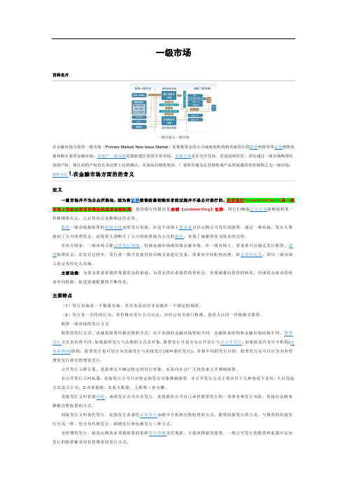 一级市场and二级市场and场外市场