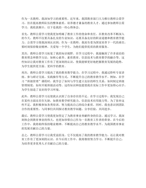 教师公需学习心得体会