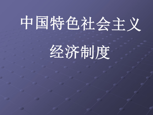 中国特色社会主义经济制度PPT课件