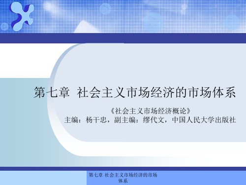 第七章 社会主义市场经济的市场体系