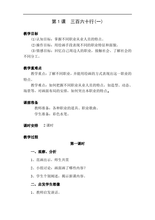 苏教版六年级下册美术教案:《三百六十行(一)》 (2)