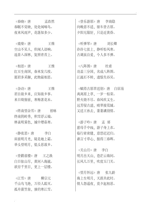 唐诗三百首精选-可直接打印.pdf