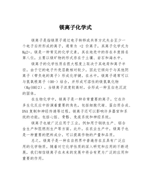 镁离子化学式