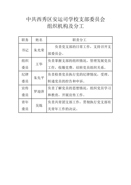 支部组织机构图