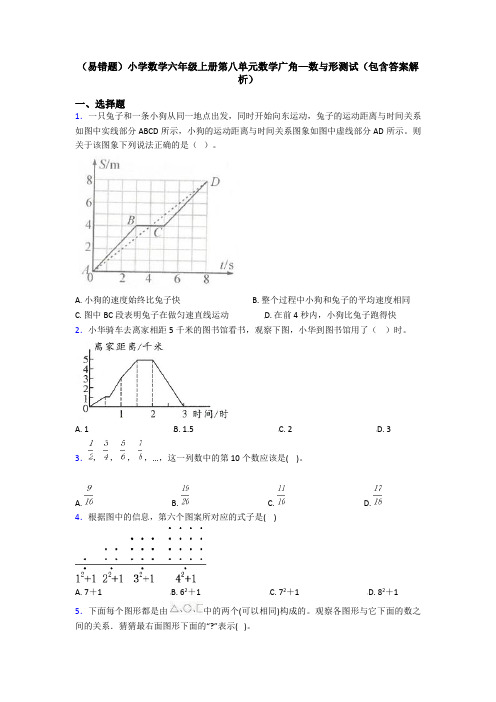 (易错题)小学数学六年级上册第八单元数学广角—数与形测试(包含答案解析)