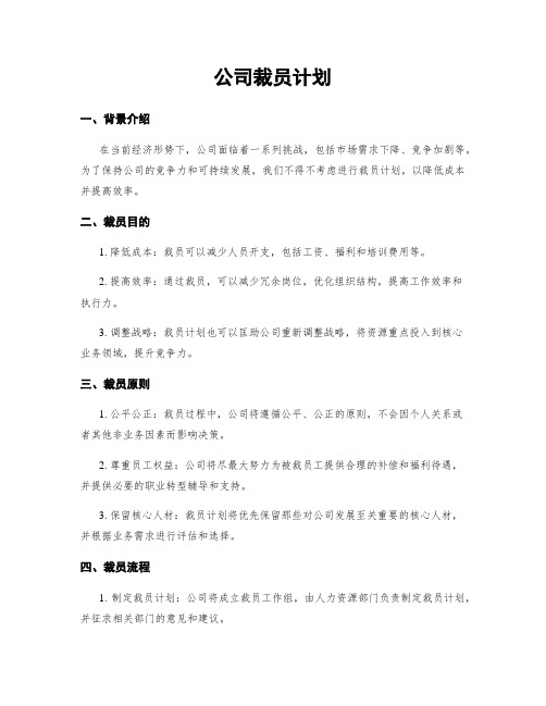 公司裁员计划