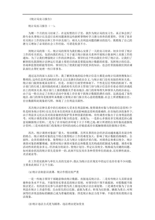 统计局实习报告6篇