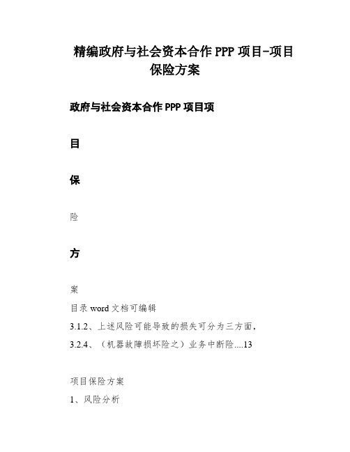 精编政府与社会资本合作PPP项目-项目保险方案