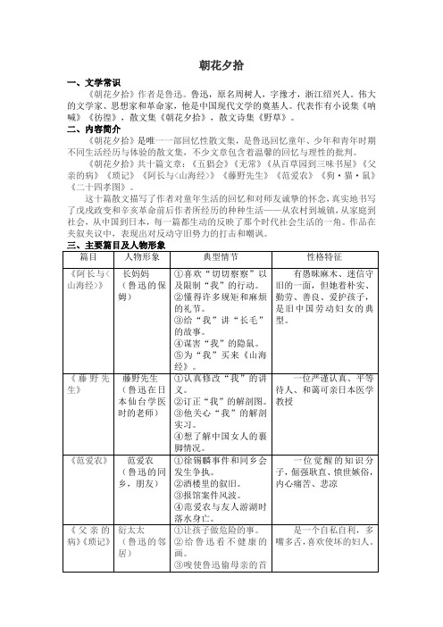 人教版八年级上册语文   1.《朝花夕拾》 