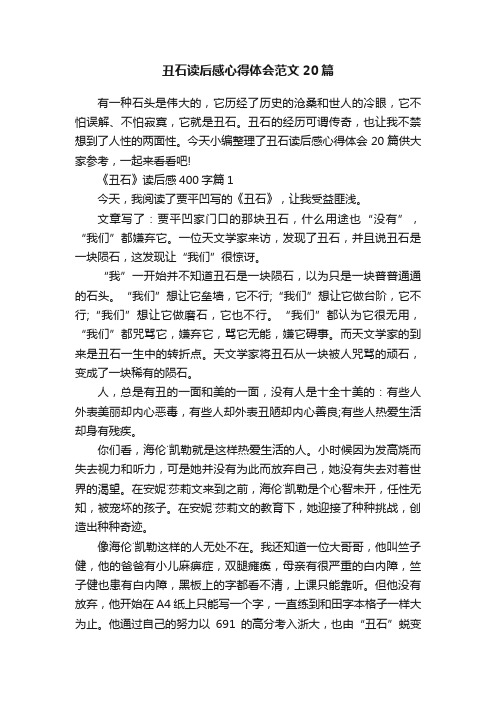 丑石读后感心得体会范文20篇