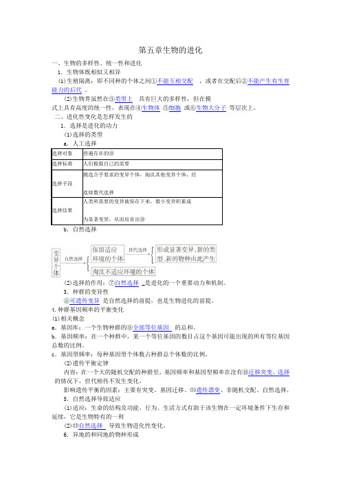 生物的进化学案