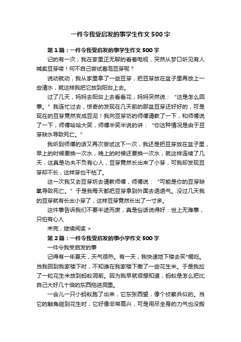 一件令我受启发的事学生作文500字