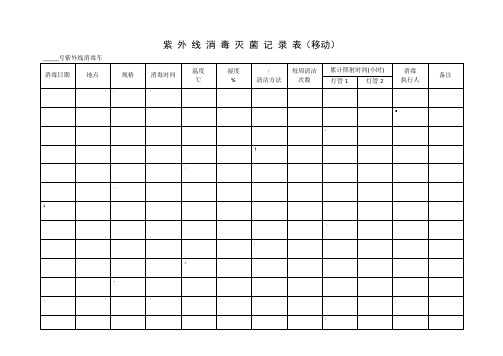 紫外线消毒记录模板及填写说明