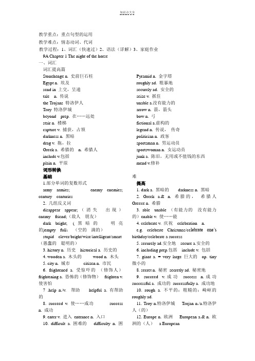 上海牛津英语9AUnit1知识点和语法点(配练习)