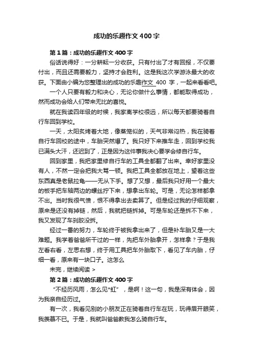 成功的乐趣作文400字