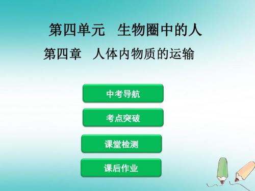 2019年中考生物第四单元第四章人体内物质的运输复习课件