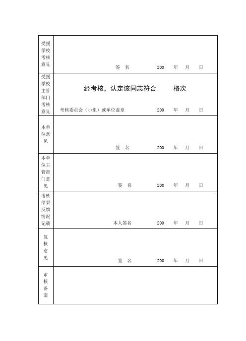 受援学校考核意见