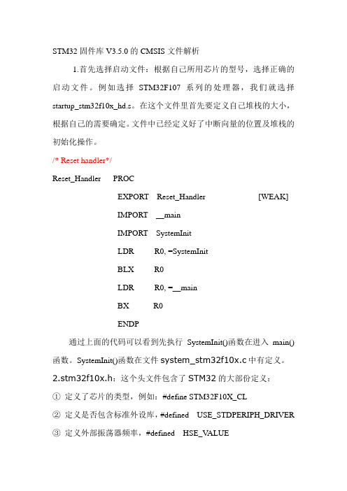 STM32固件库V3.5.0的CMSIS文件解析