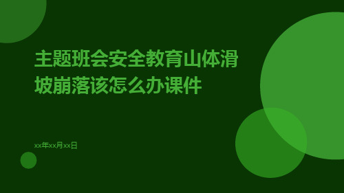 主题班会安全教育山体滑坡崩落该怎么办课件