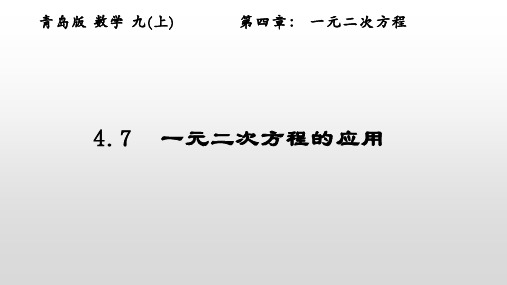 青岛版数学九年级上册一元二次方程的应用课件(共19张)