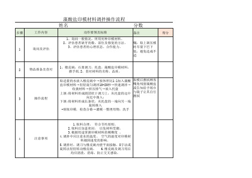 5项常规材料调拌操作与考核说明