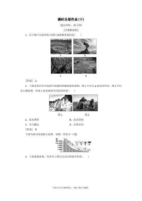 2021版新教材高中地理课时分层作业10常见地貌类型(含解析)新人教版必修第一册