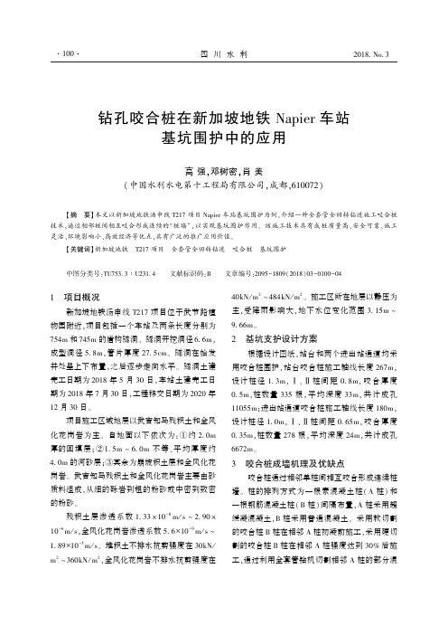 钻孔咬合桩在新加坡地铁Napier车站基坑围护中的应用