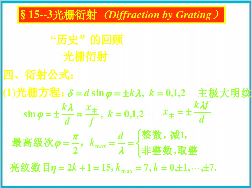 高二物理竞赛光栅衍射和圆孔衍射课件