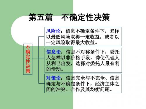 微观经济学(第四版) 李明志 黎诣远 第五篇-第十三章  风险论