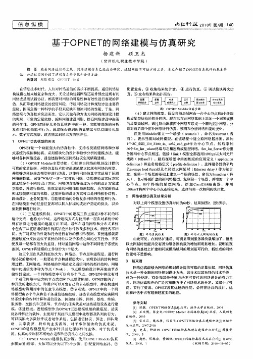 基于OPNET的网络建模与仿真研究