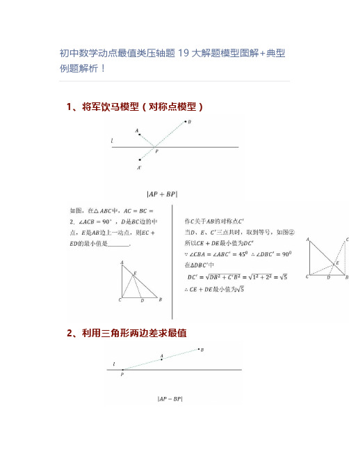 初中数学动点最值类压轴题19大解题模型图解+典型例题解析