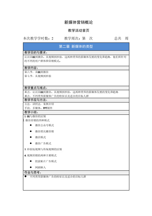 新媒体营销概论第二章第三节主体内容