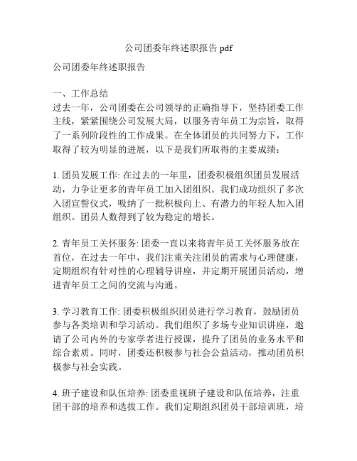 公司团委年终述职报告pdf