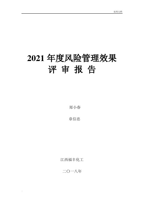 风险控制效果评价报告