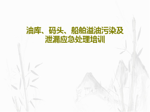 油库、码头、船舶溢油污染及泄漏应急处理培训52页PPT