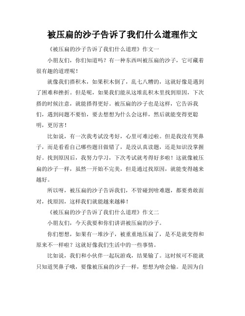 被压扁的沙子告诉了我们什么道理作文