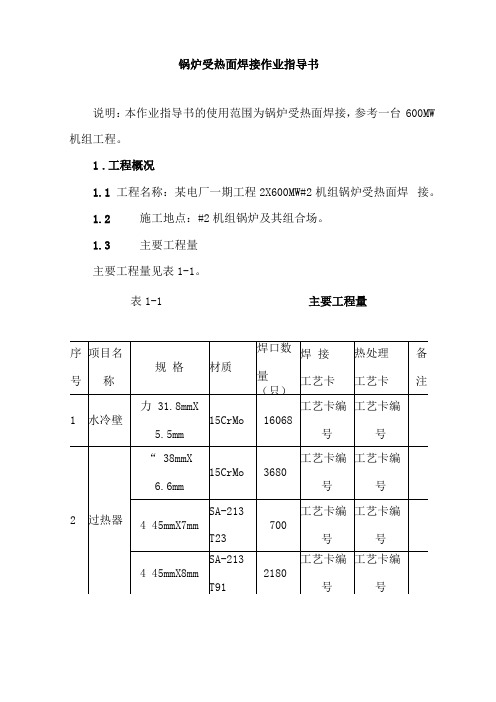 锅炉受热面焊接作业指导书