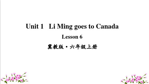 冀教版英语六年级上册Lesson 6精品课件