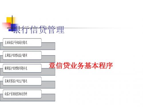 信贷业务基本程序(ppt39张)